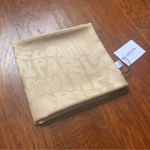 LANVIN Tonal Summer Wave Silk & Wool Pashmina Scarf - Picture 9 of 9